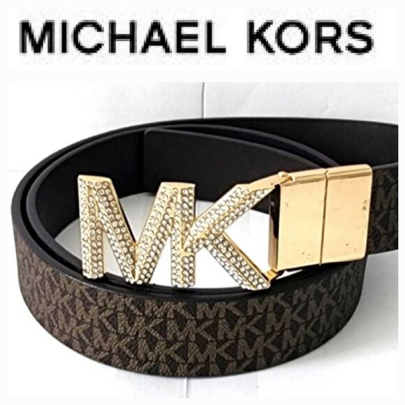 Michael Kors 38 MM Rhinestone Buckle Reversible Belt - Picture 1 of 7